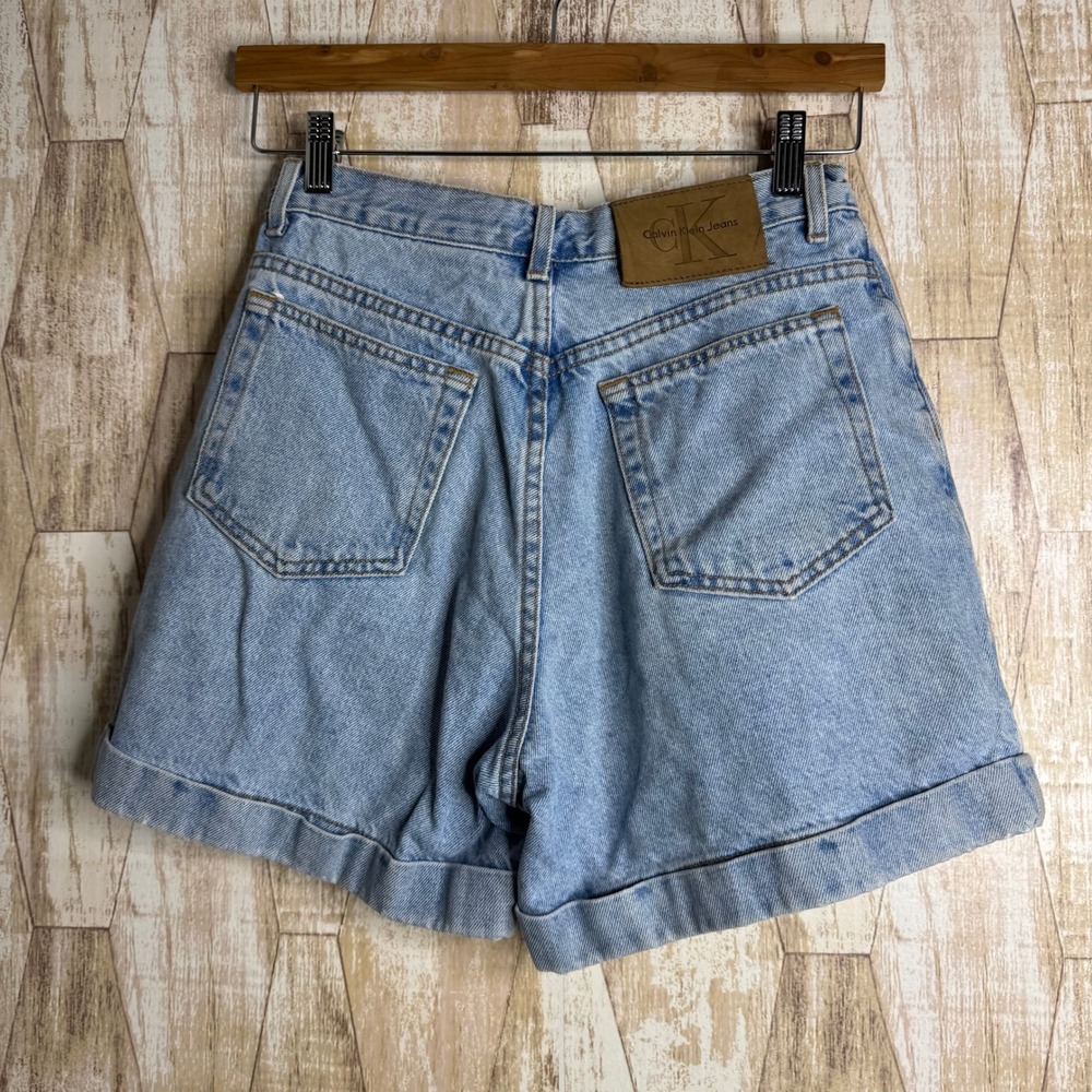 Vintage Calvin Klein Jeans Women 8 Denim Cuff Shorts USA 28" Waist